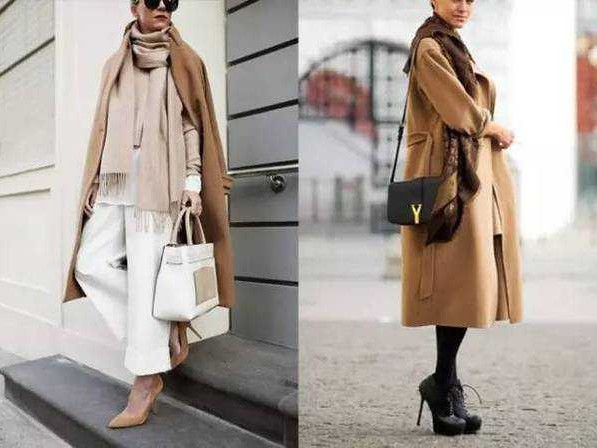 驼色大衣围巾配色指南